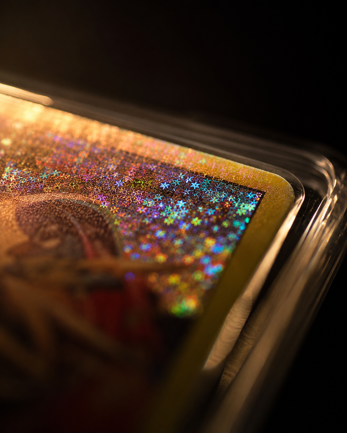 Holographische Foil-Detailaufnahme einer Pokémon-Sammelkarte